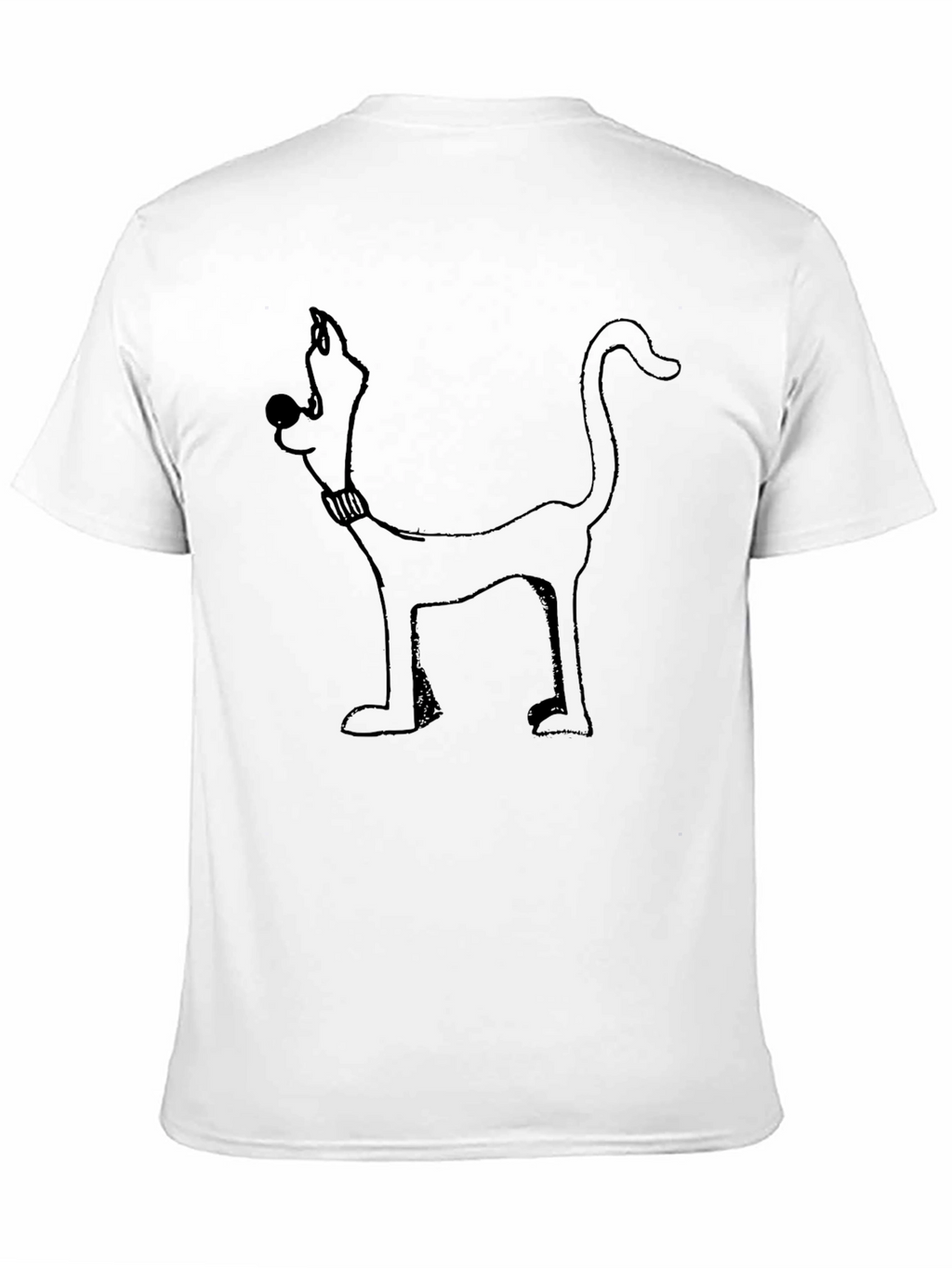 Cartoon Dog Graphic Tee - Black Cotton Blend Shirt