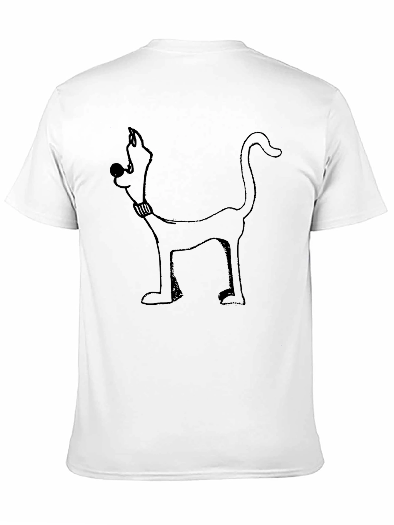 Cartoon Dog Graphic Tee - Black Cotton Blend Shirt
