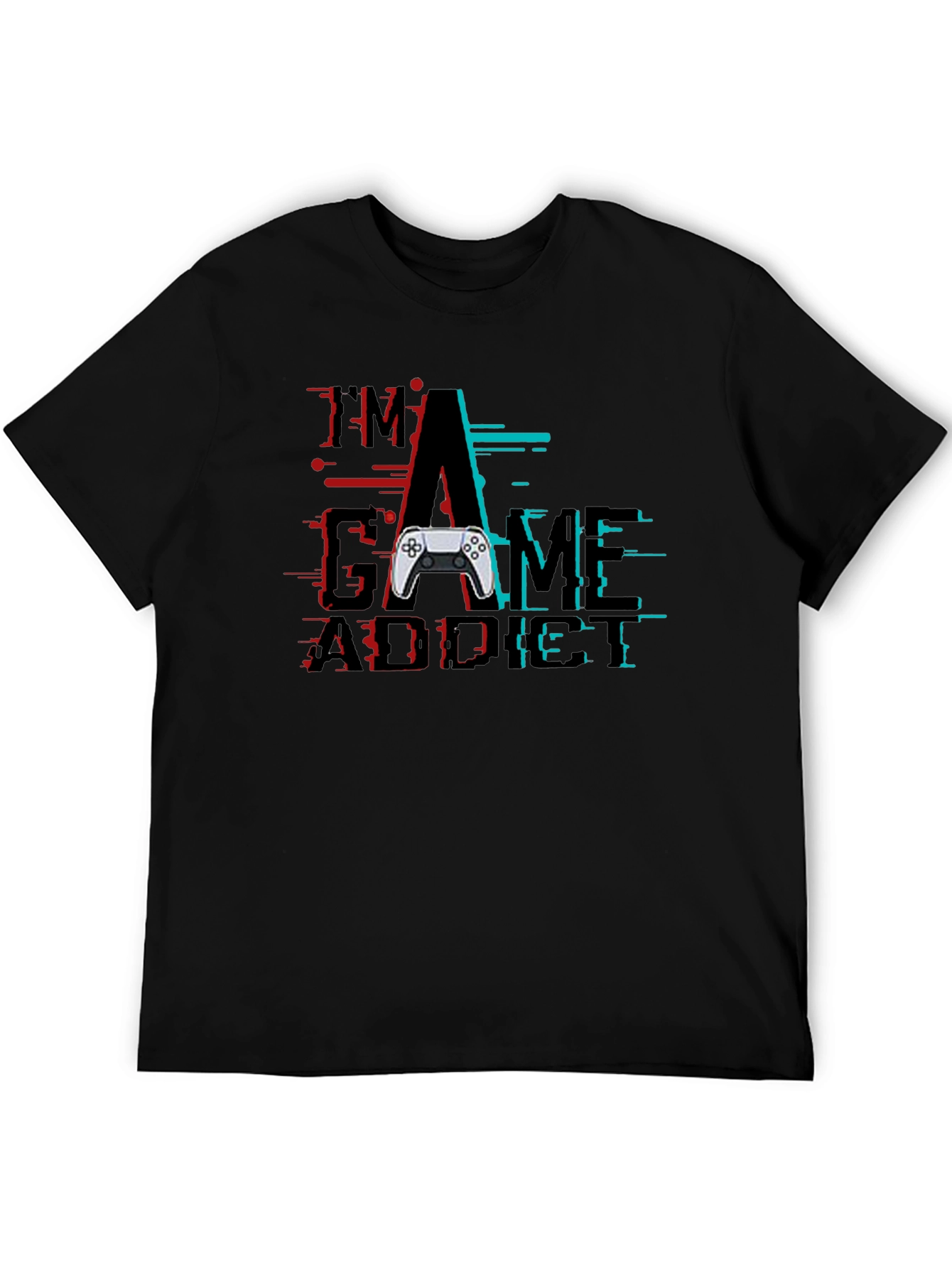 Im A Game Addict Black Graphic T-Shirt