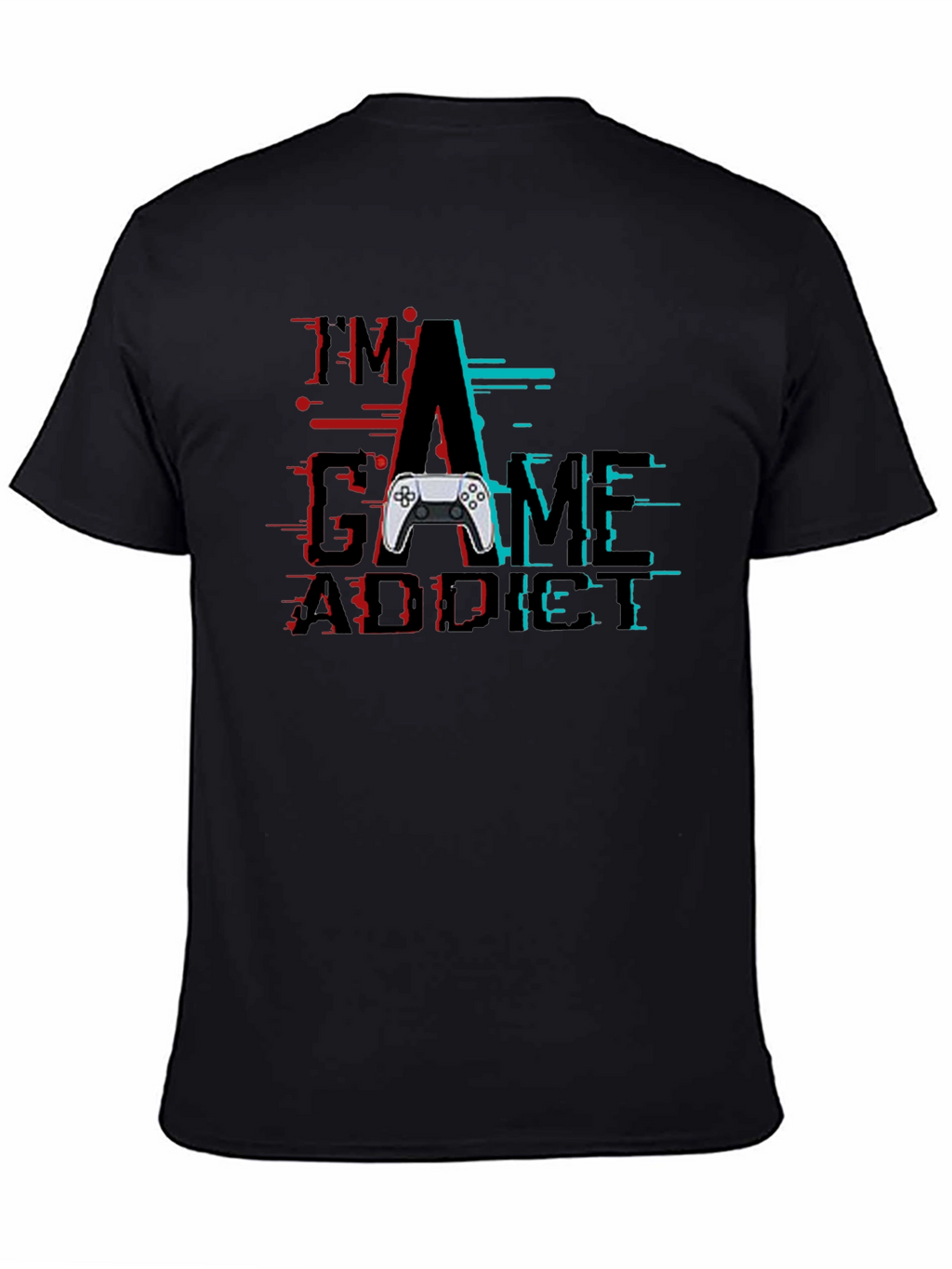 Im A Game Addict Black Graphic T-Shirt