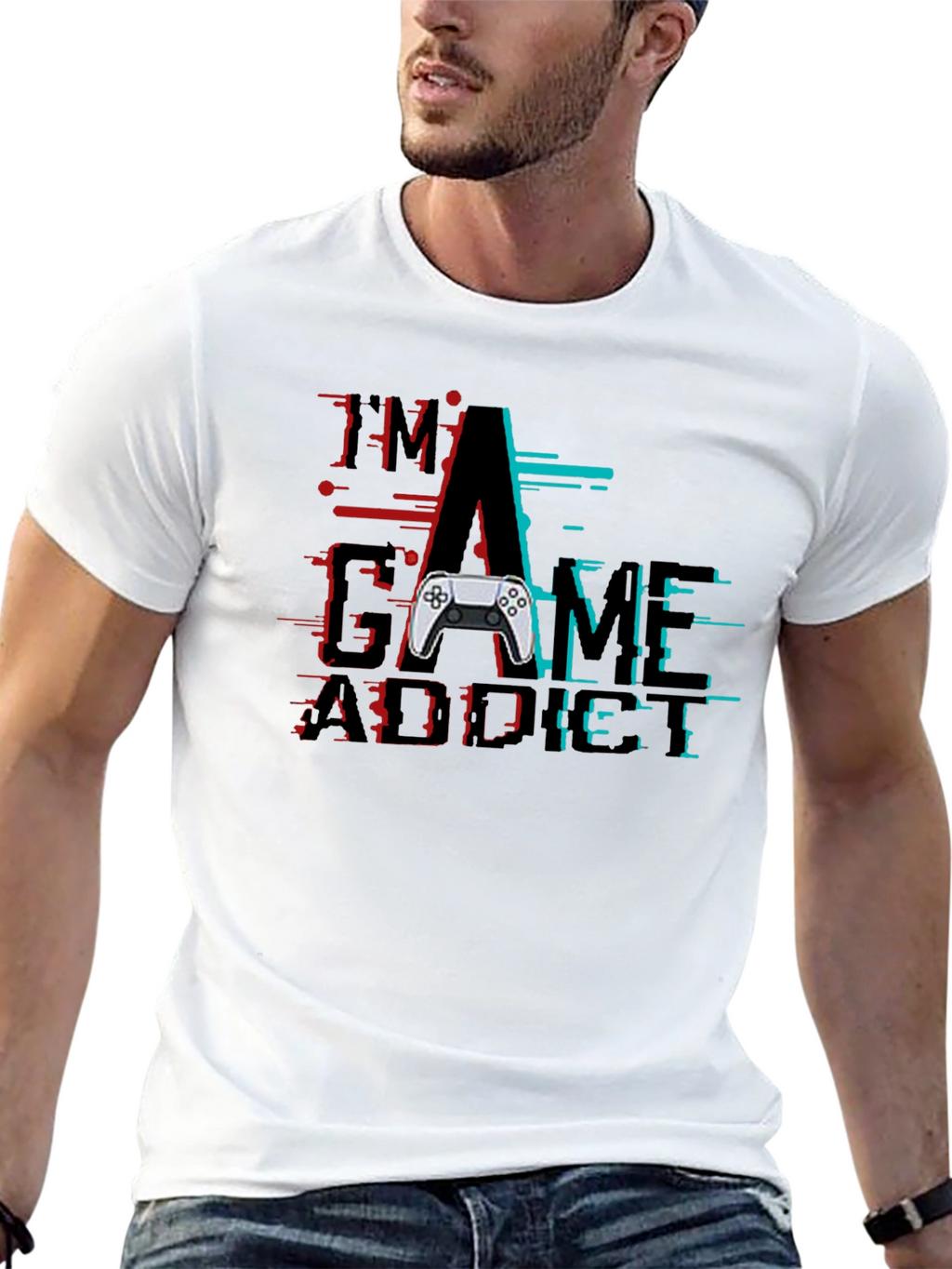 Im A Game Addict Black Graphic T-Shirt