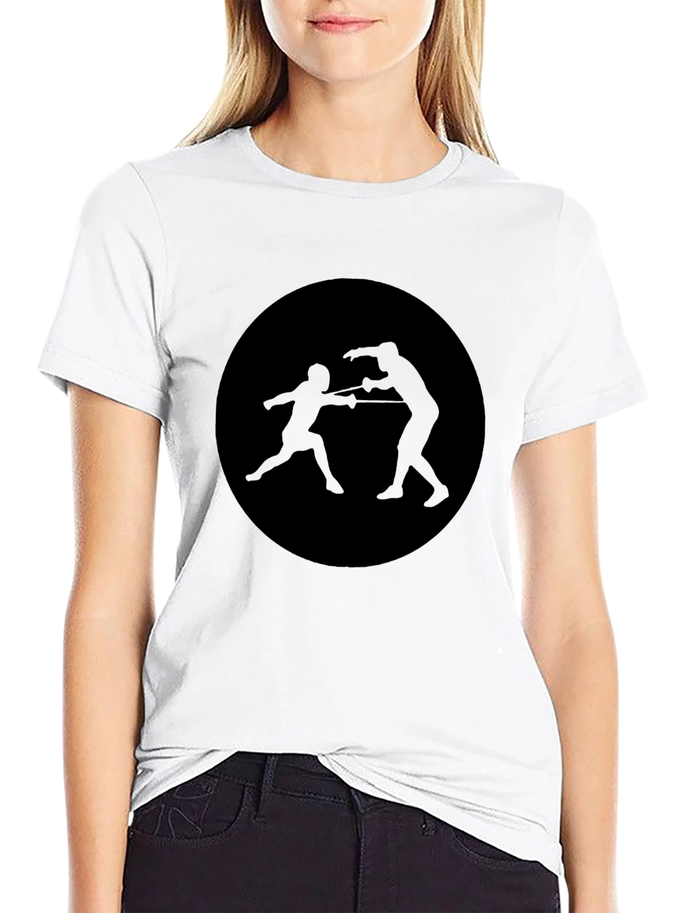 Fencing Silhouette T-Shirt - Black