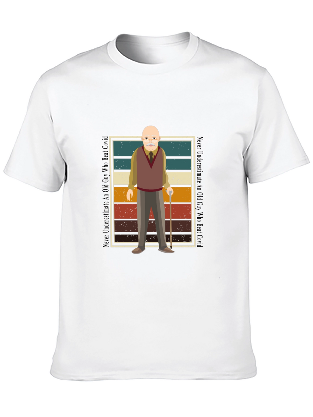 Old Guy Who Beat Covid Black T-Shirt