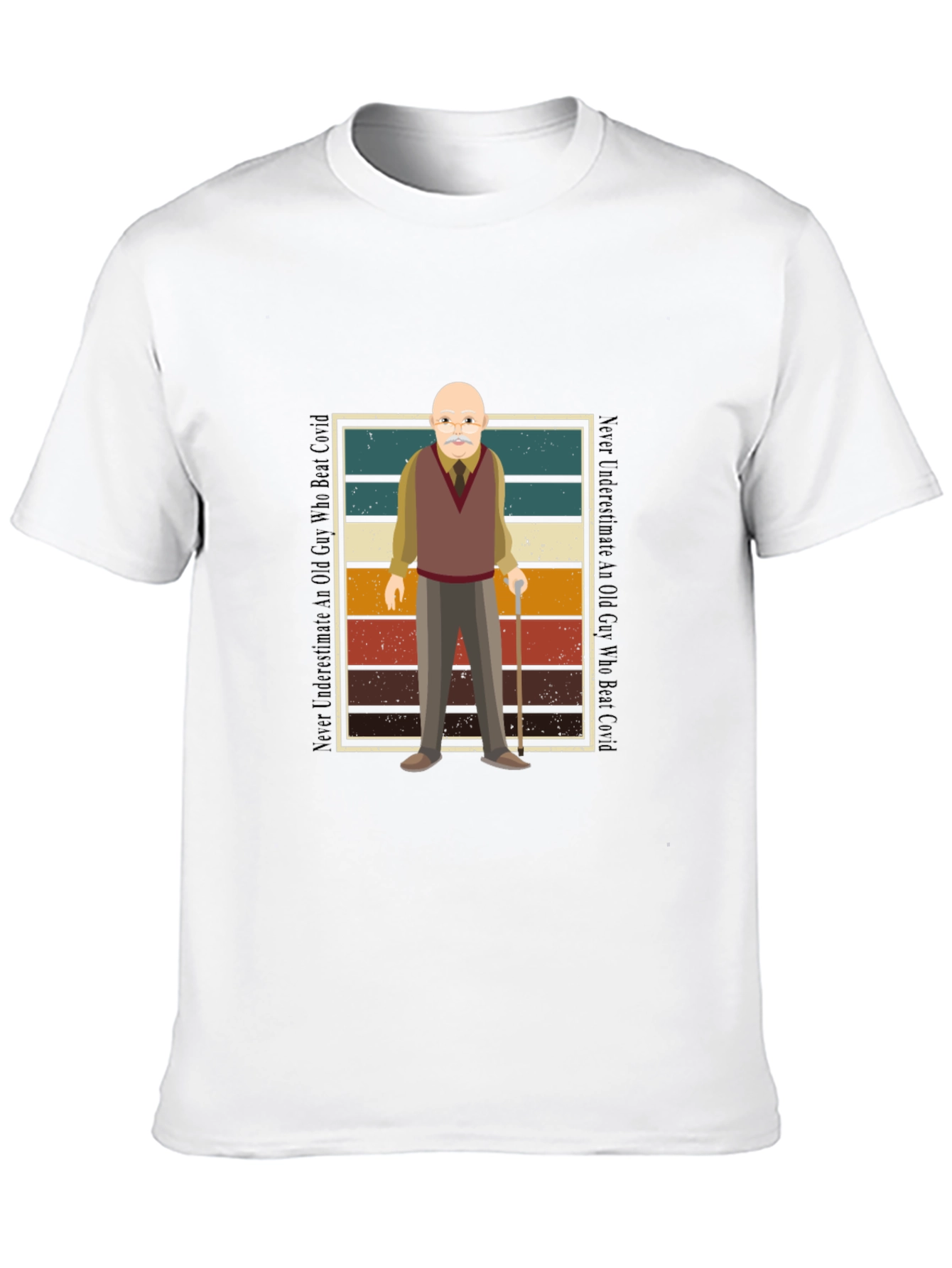 Old Guy Who Beat Covid Black T-Shirt