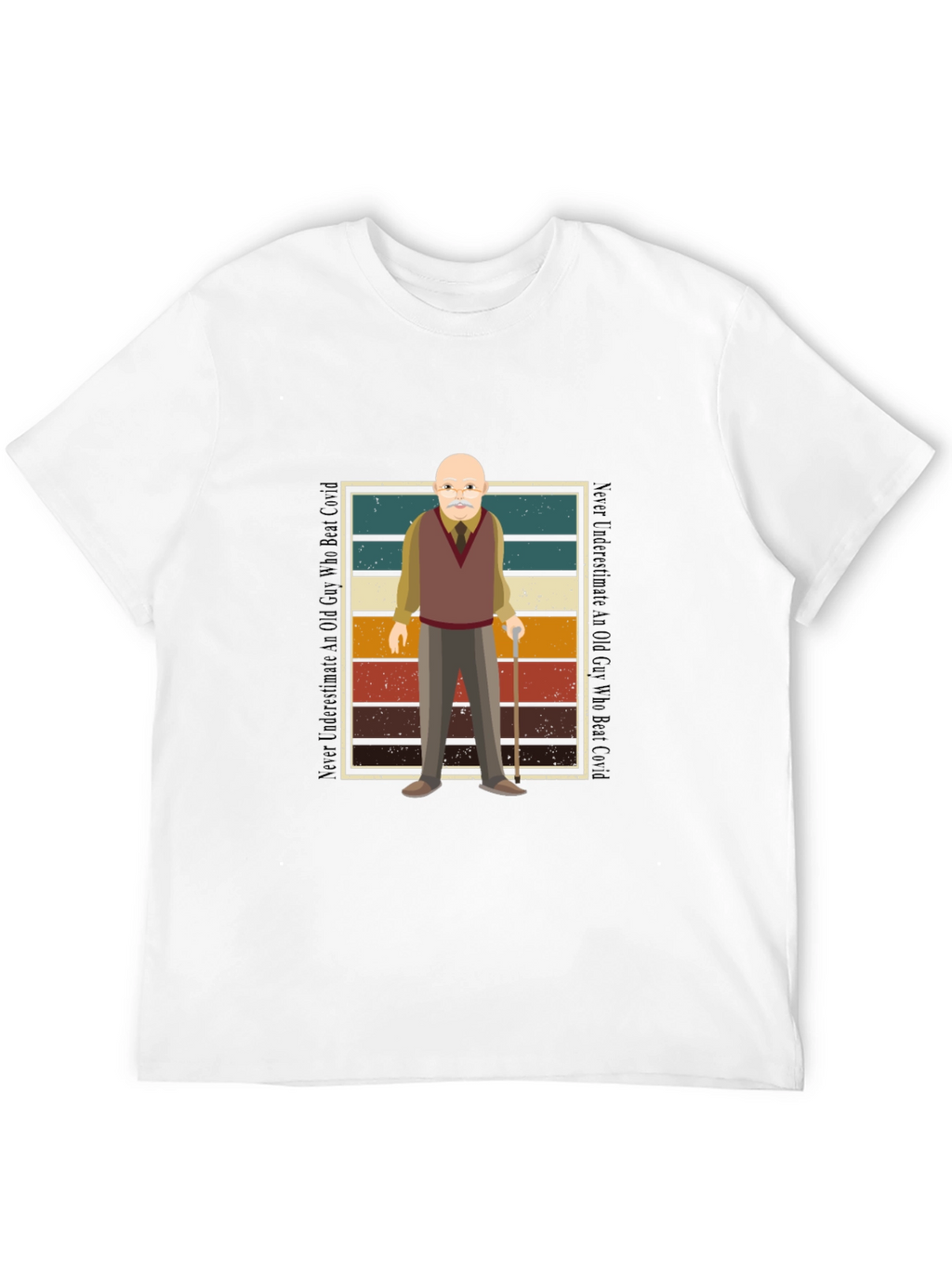 Old Guy Who Beat Covid Black T-Shirt