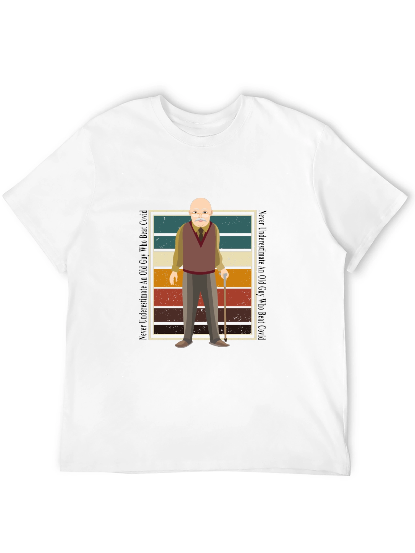Old Guy Who Beat Covid Black T-Shirt