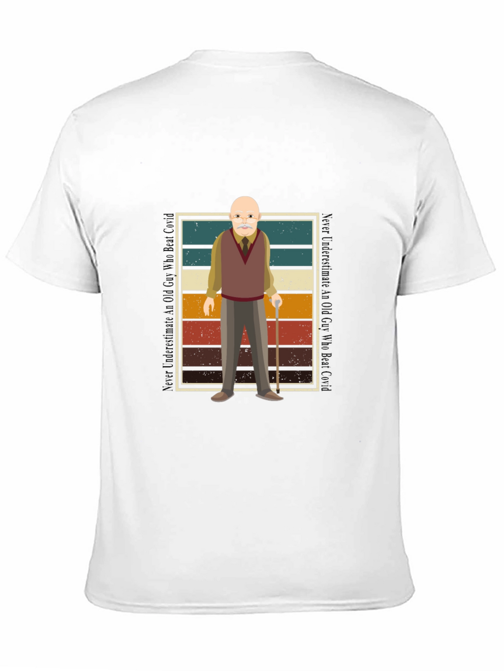 Old Guy Who Beat Covid Black T-Shirt