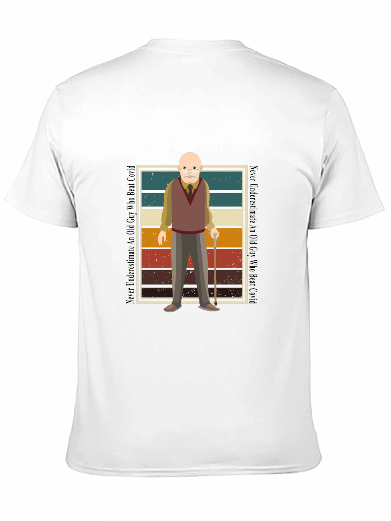 Old Guy Who Beat Covid Black T-Shirt
