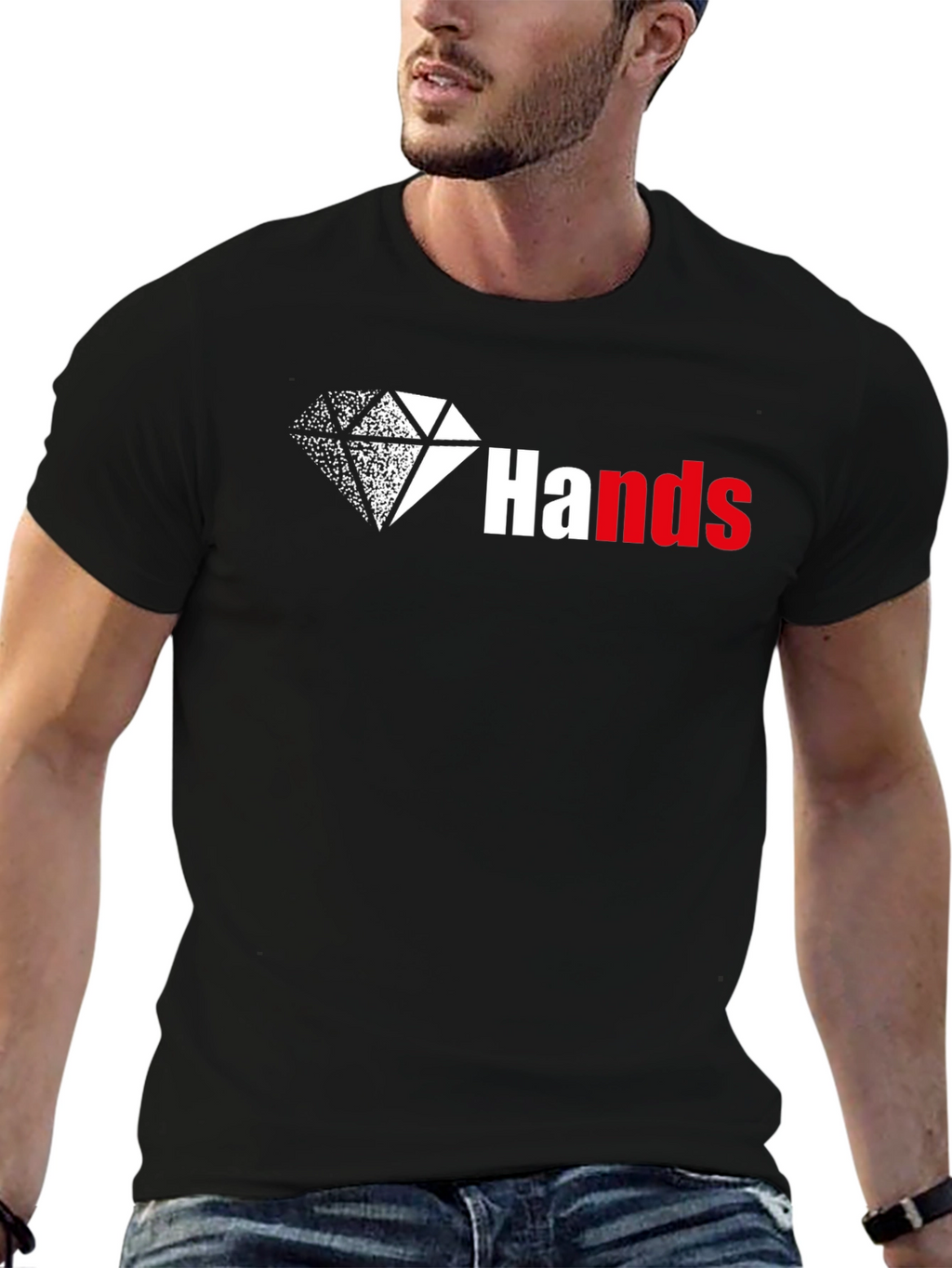 Diamond Hands Graphic Tee - Black Cotton T-Shirt