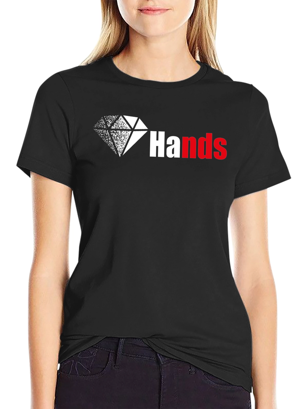 Diamond Hands Graphic Tee - Black Cotton T-Shirt