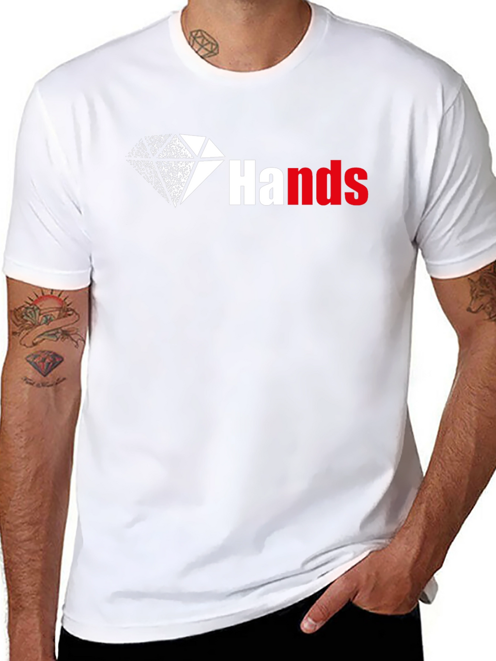 Diamond Hands Graphic Tee - Black Cotton T-Shirt