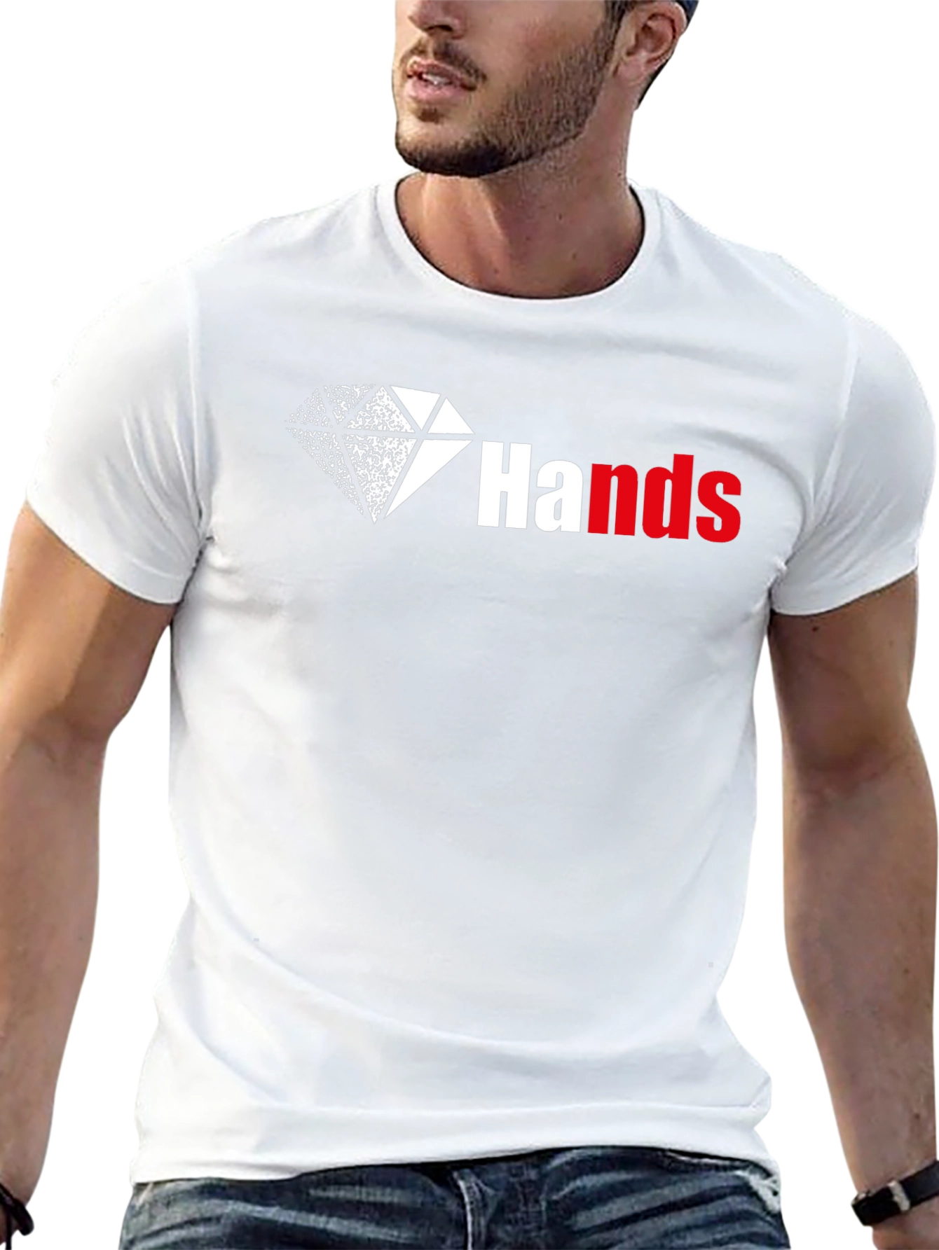 Diamond Hands Graphic Tee - Black Cotton T-Shirt