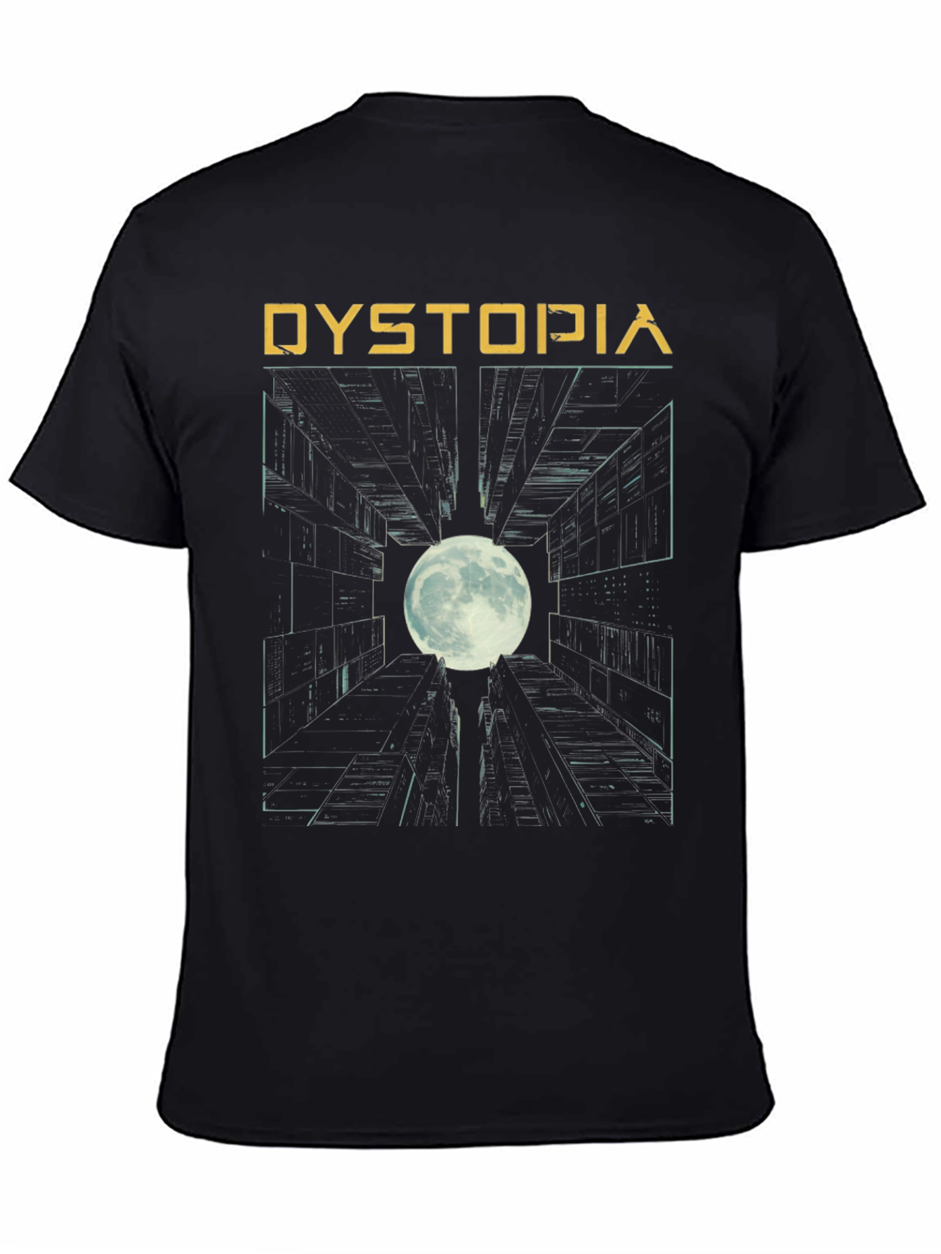 Dystopia Graphic Print Black T-Shirt