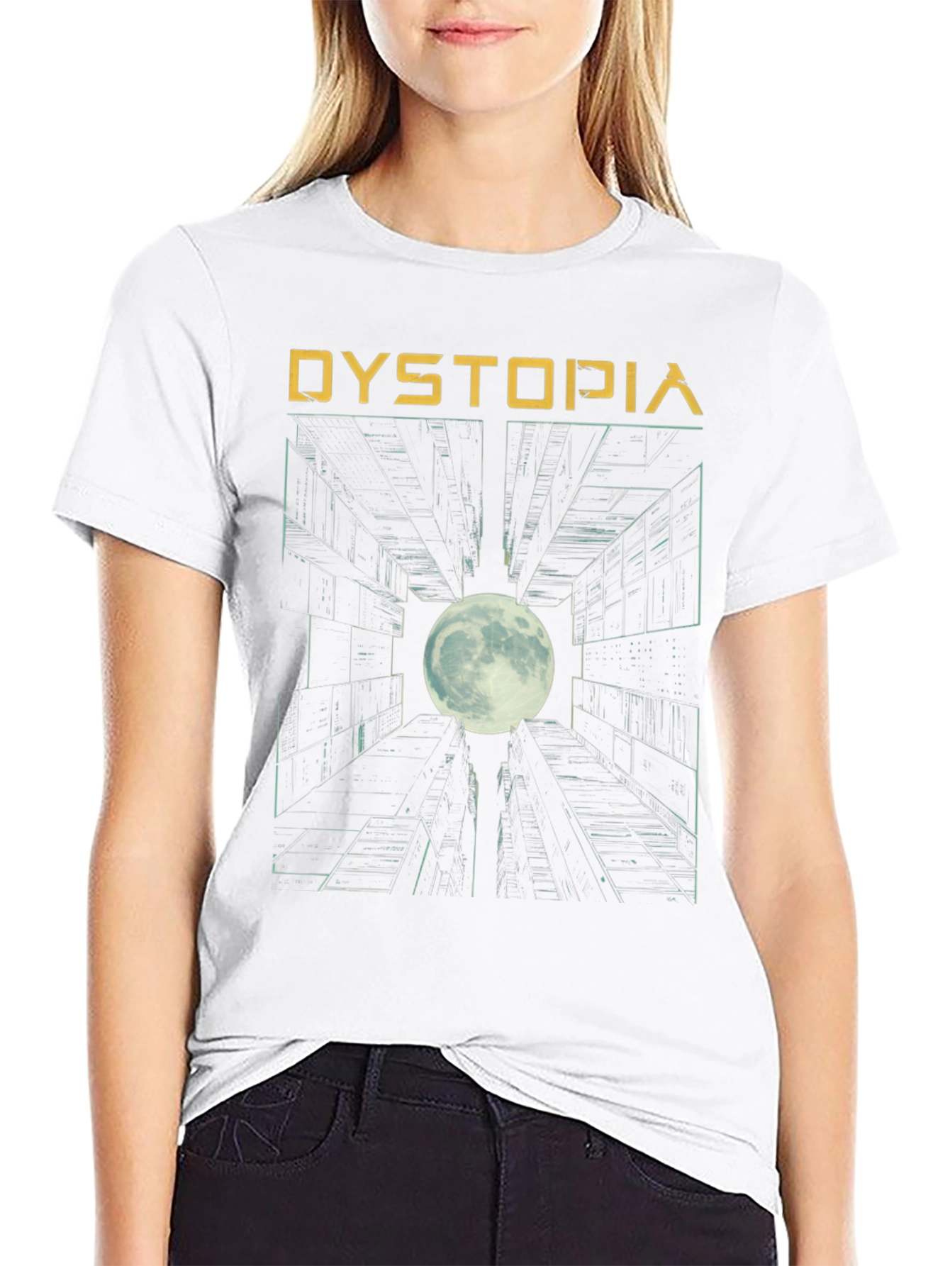 Dystopia Graphic Print Black T-Shirt