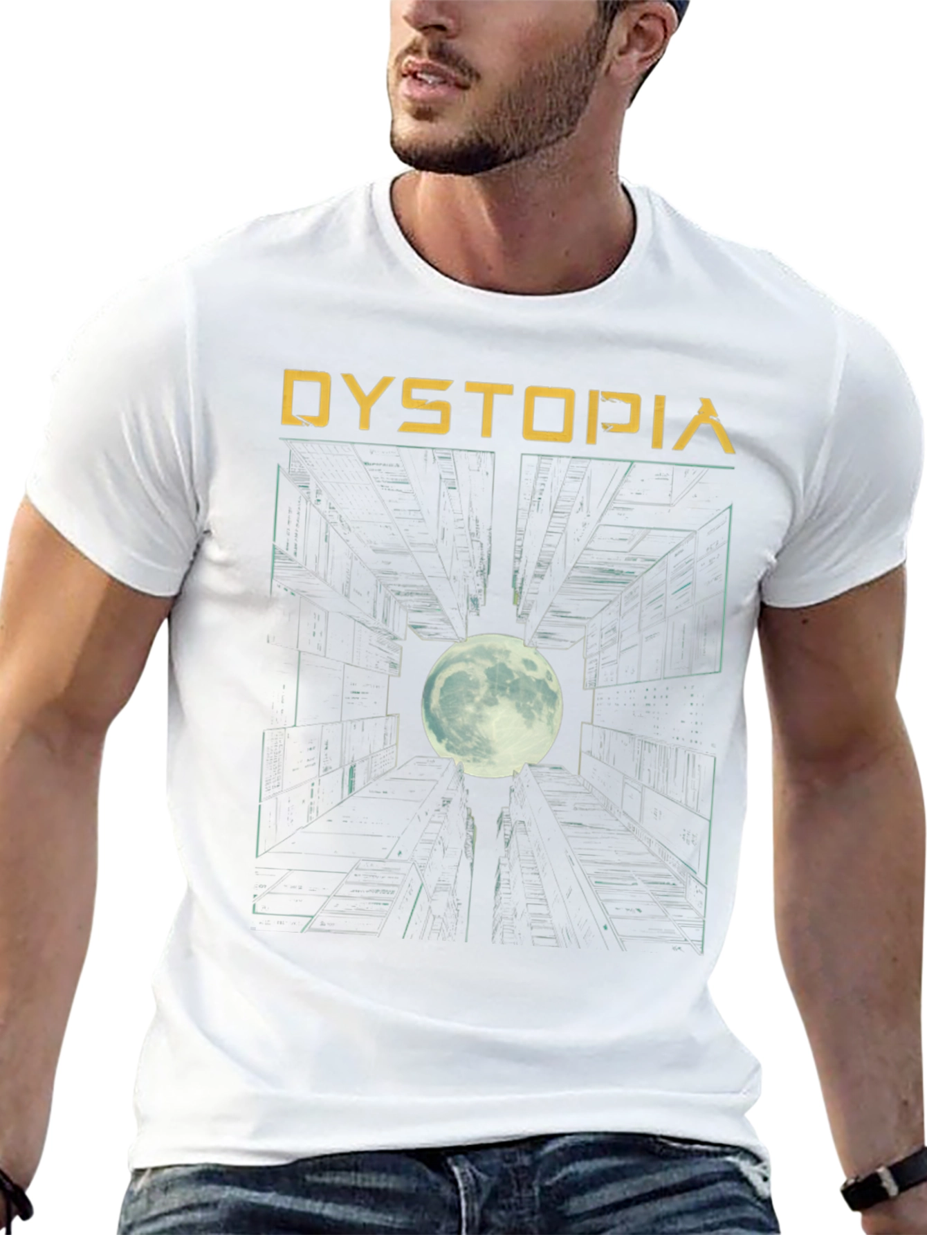 Dystopia Graphic Print Black T-Shirt