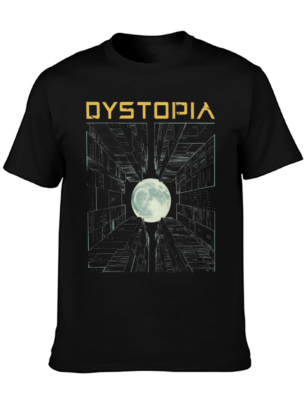 Dystopia Graphic Print Black T-Shirt