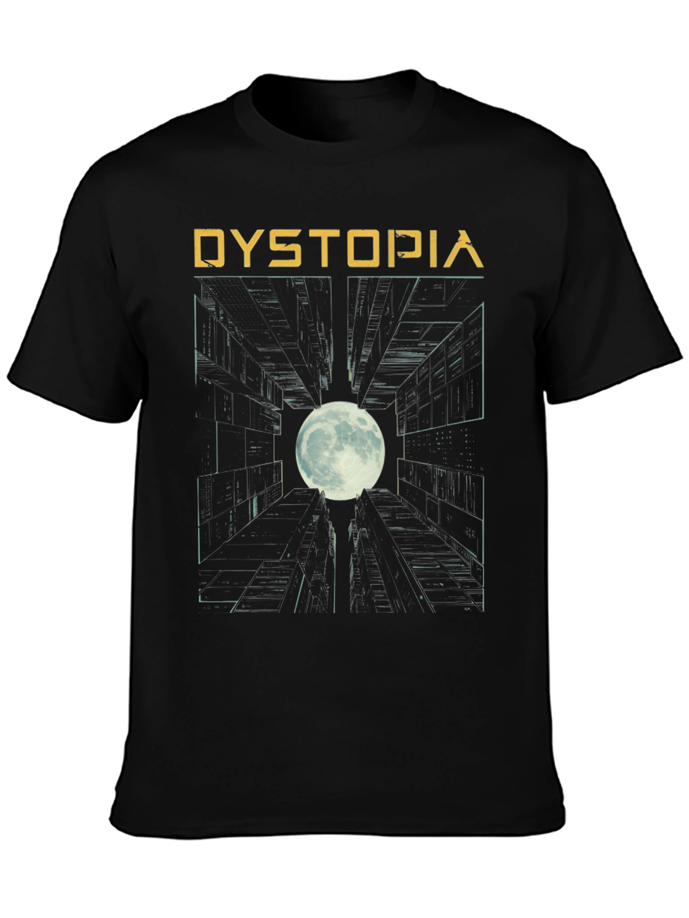Dystopia Graphic Print Black T-Shirt