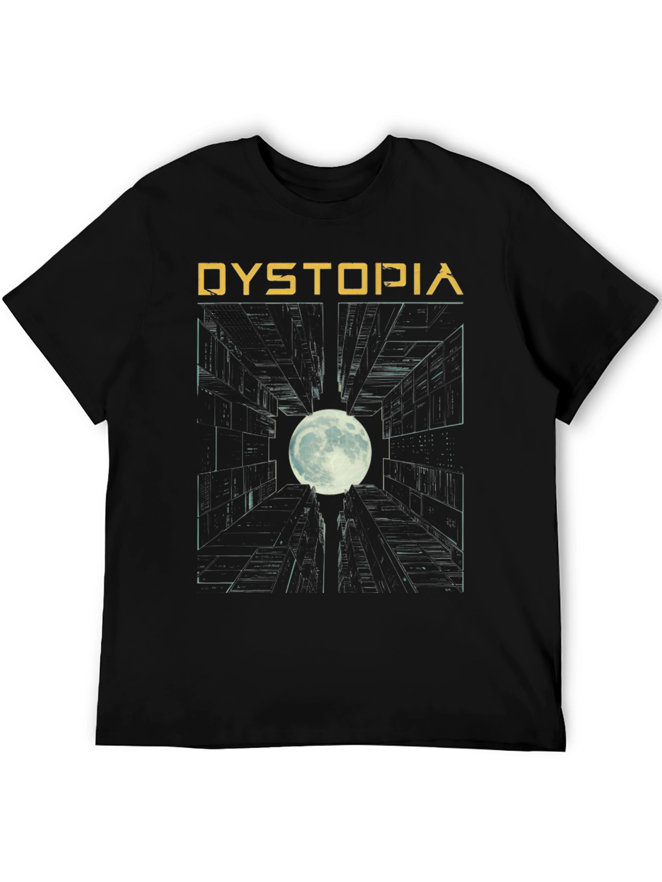 Dystopia Graphic Print Black T-Shirt