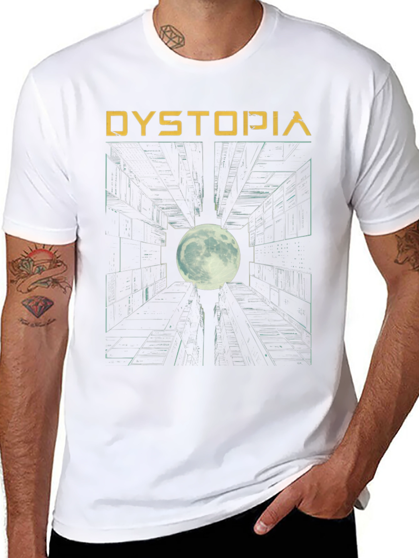Dystopia Graphic Print Black T-Shirt