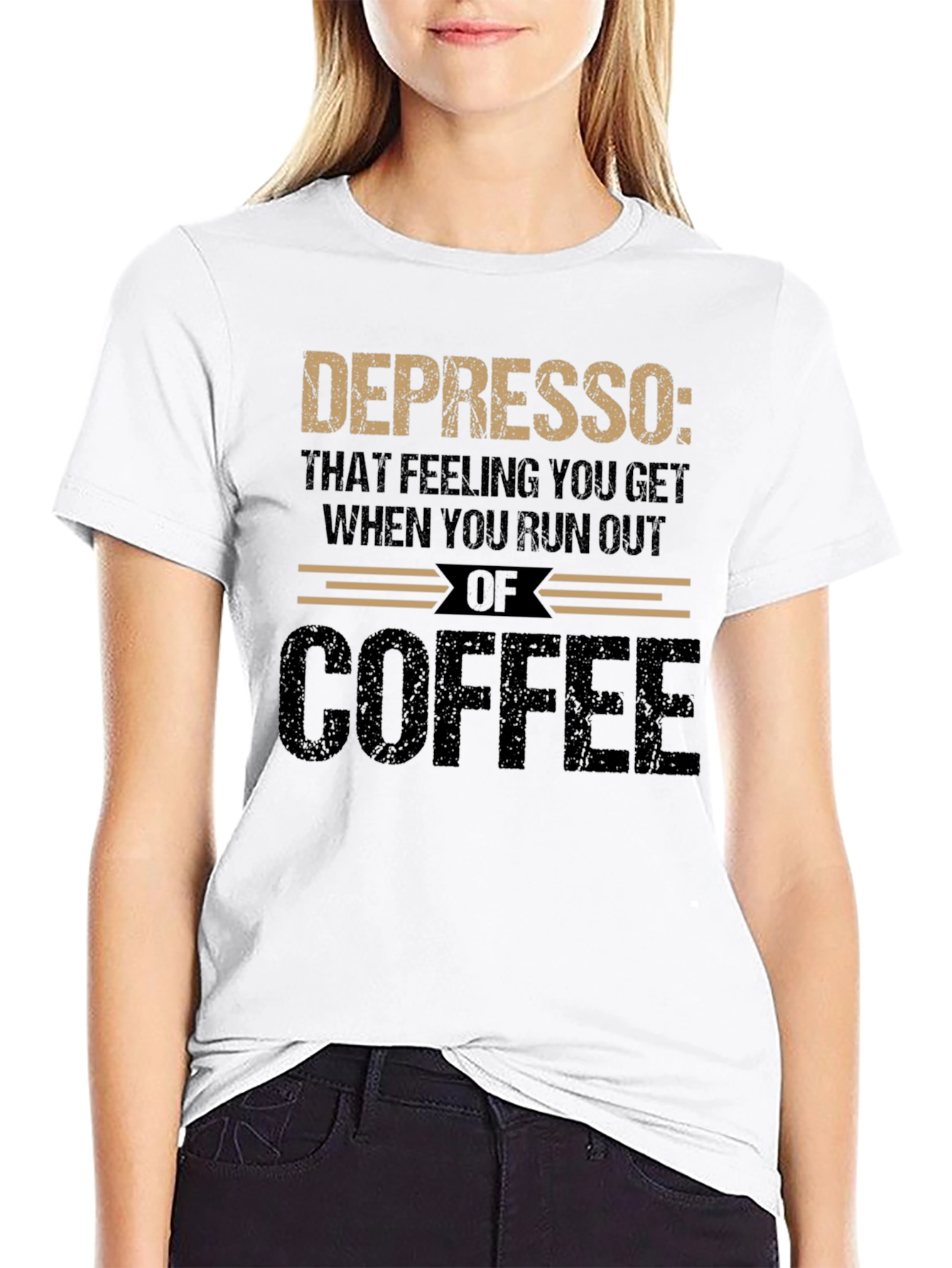 Depresso Coffee Graphic Tee - Run Out Feeling T-Shirt