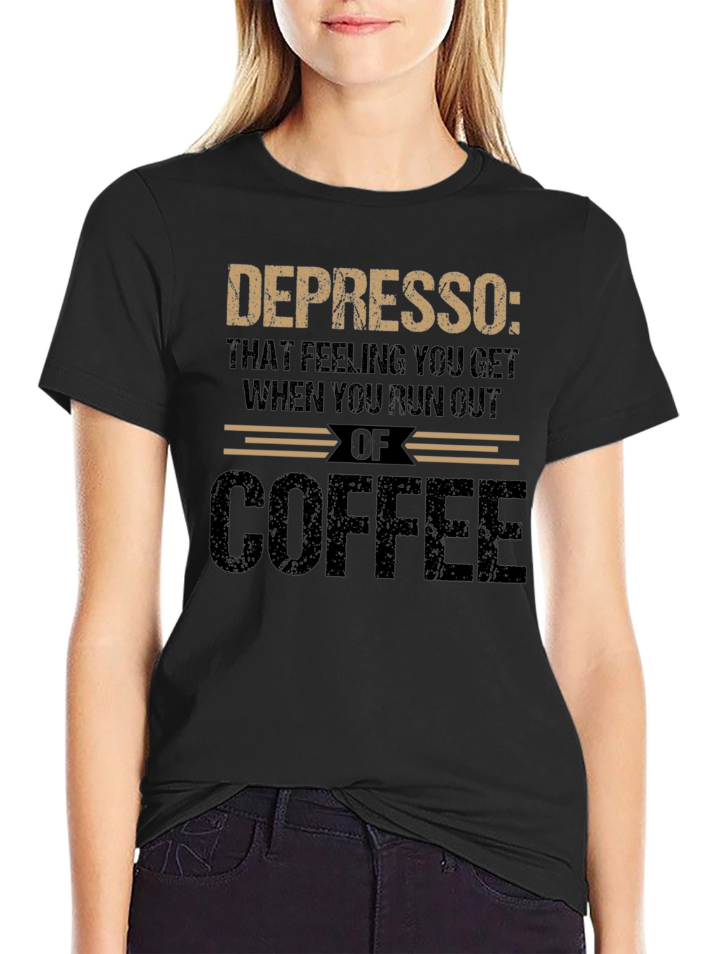 Depresso Coffee Graphic Tee - Run Out Feeling T-Shirt