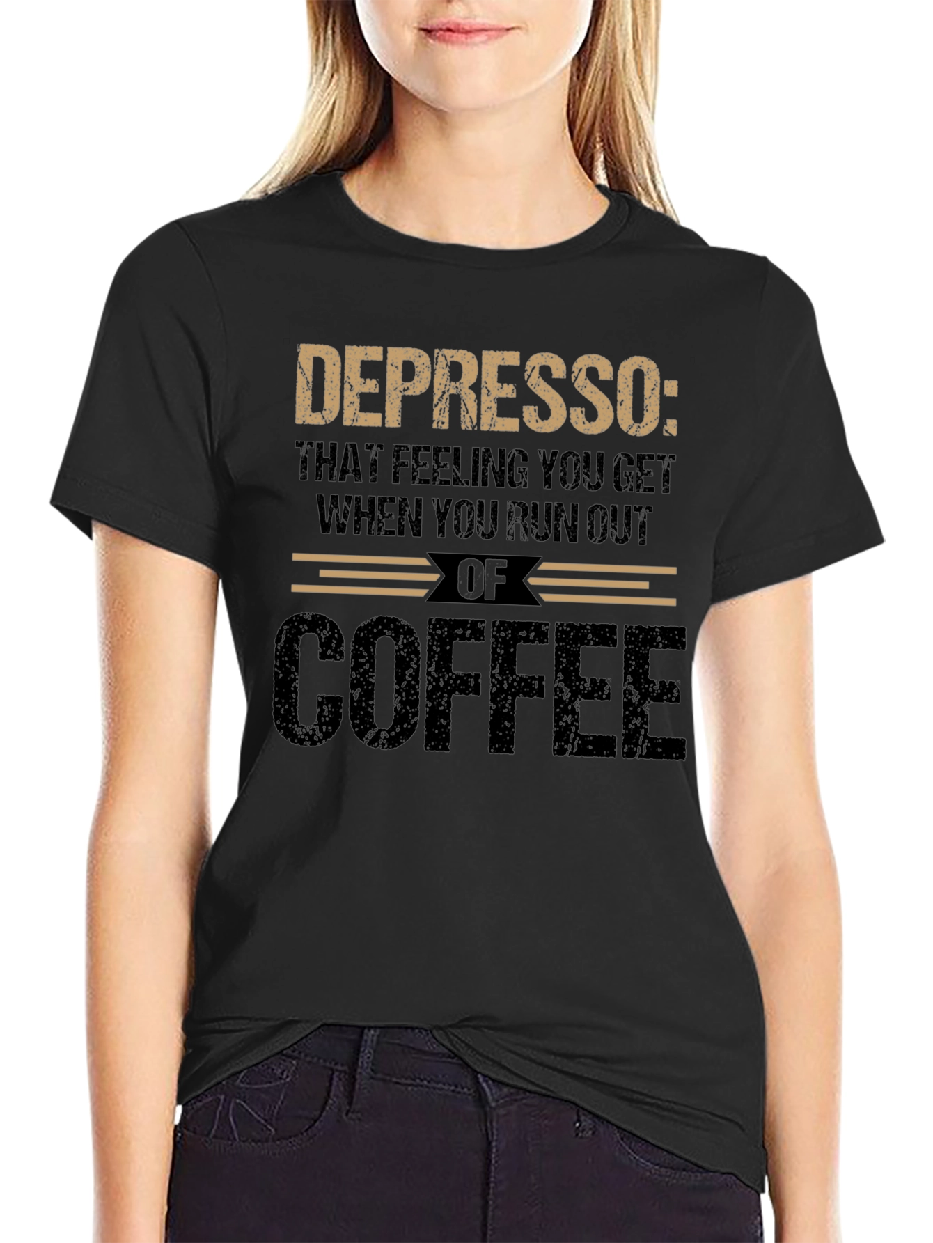 Depresso Coffee Graphic Tee - Run Out Feeling T-Shirt