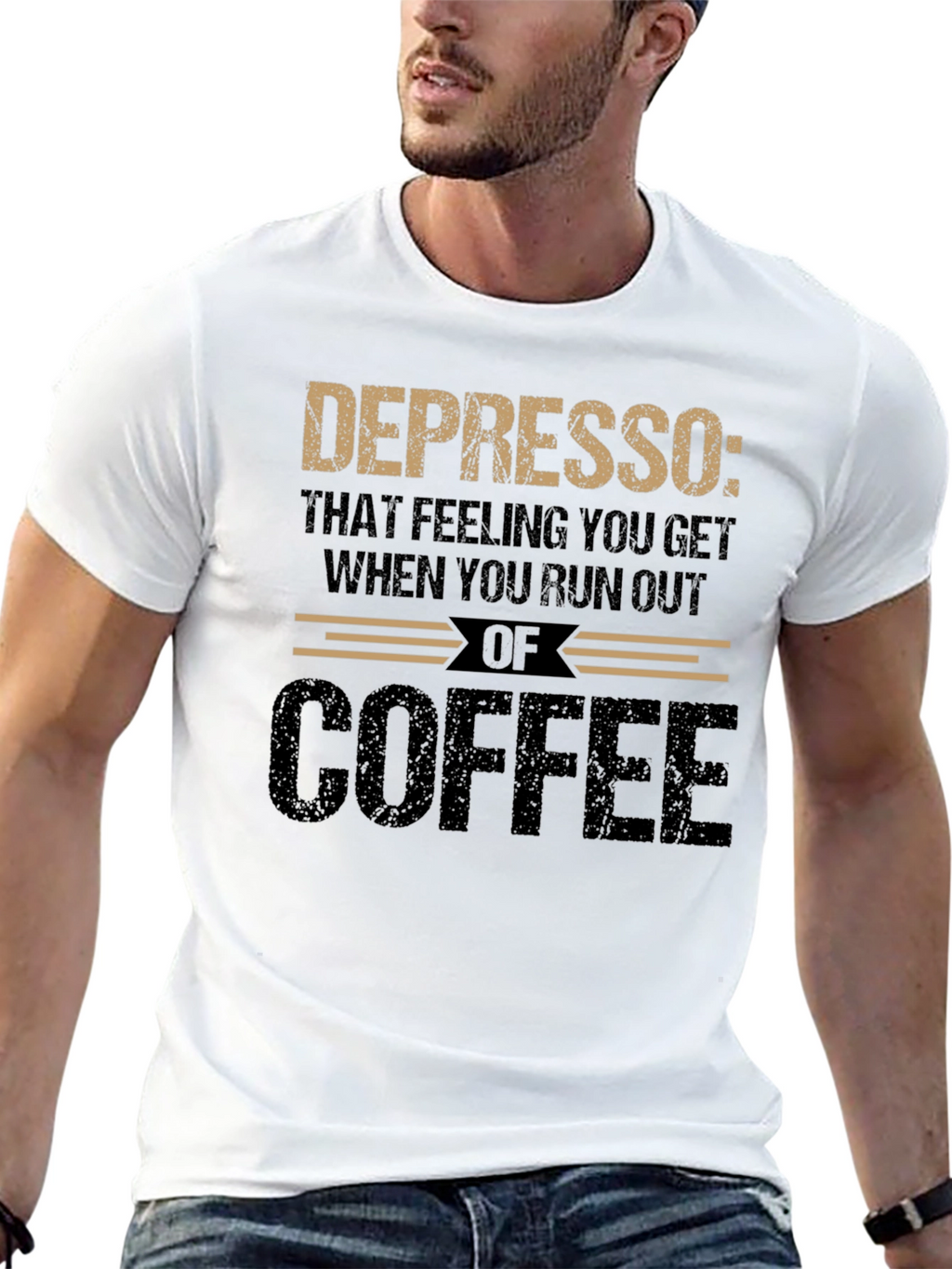 Depresso Coffee Graphic Tee - Run Out Feeling T-Shirt
