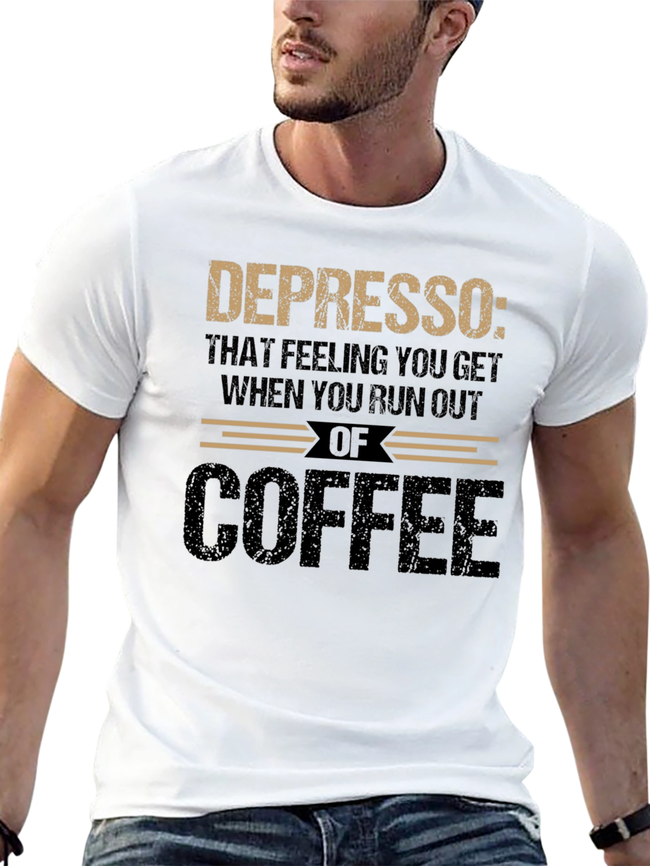 Depresso Coffee Graphic Tee - Run Out Feeling T-Shirt