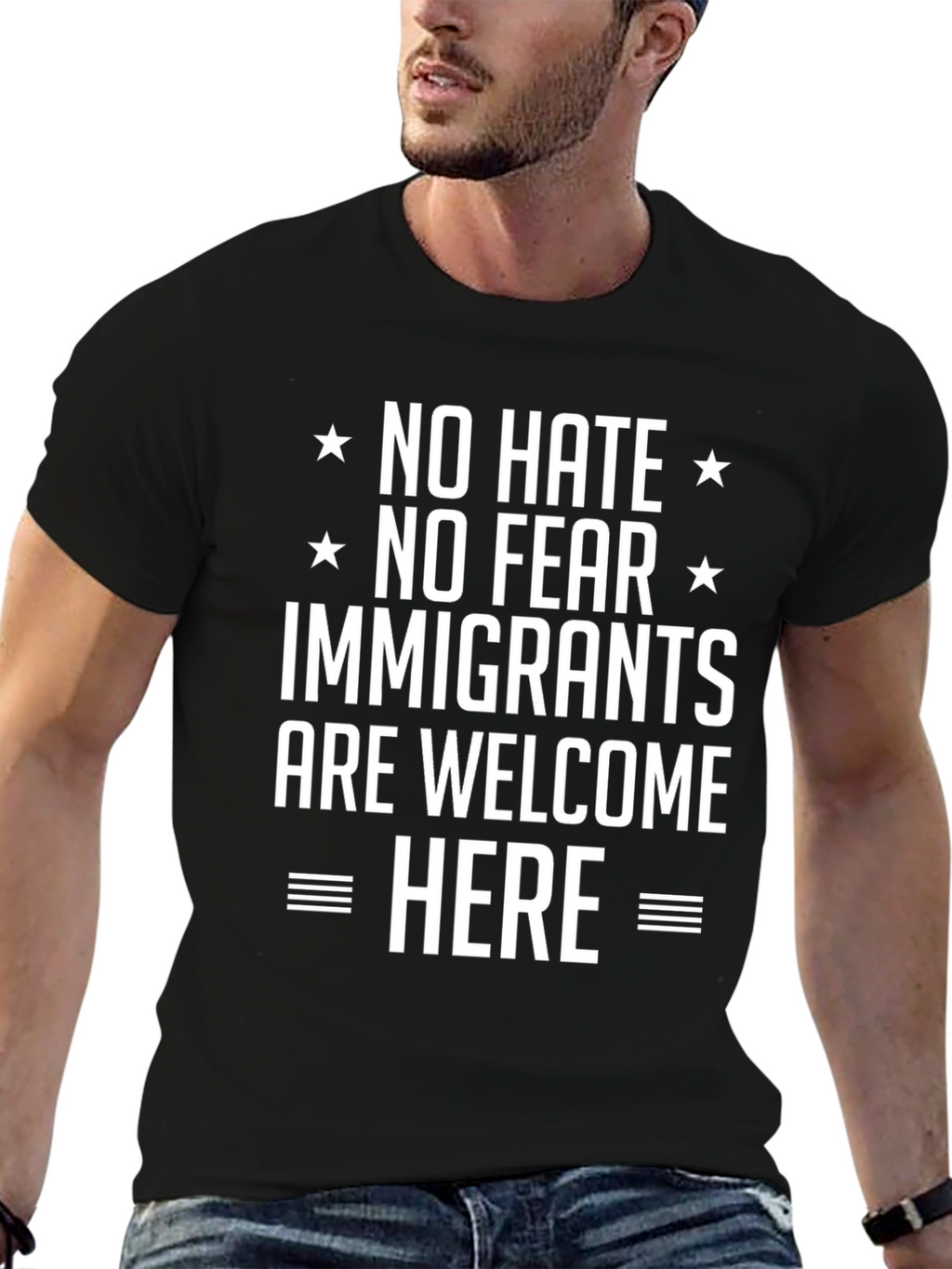 No Hate No Fear Immigrants Welcome Here T-Shirt