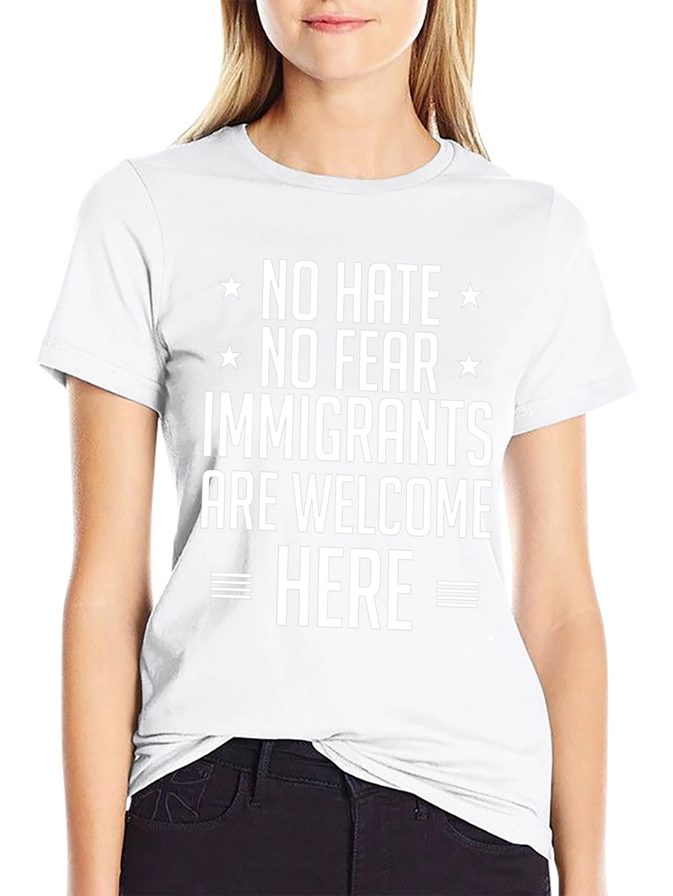 No Hate No Fear Immigrants Welcome Here T-Shirt