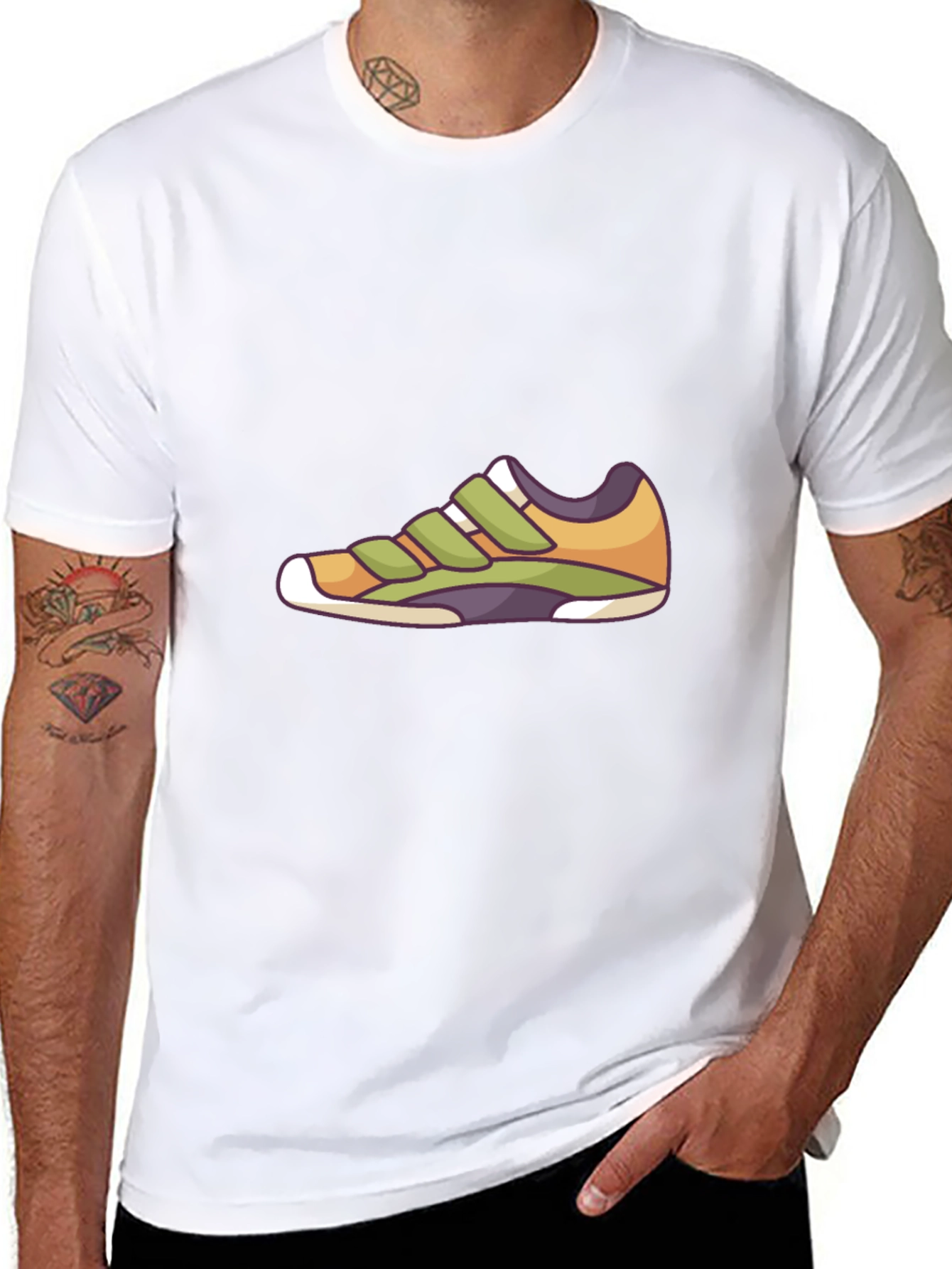 Cartoon Shoe Graphic T-Shirt