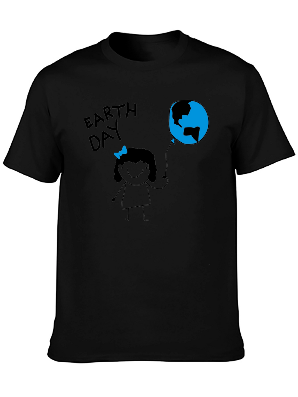 Earth Day Girl Black T-Shirt