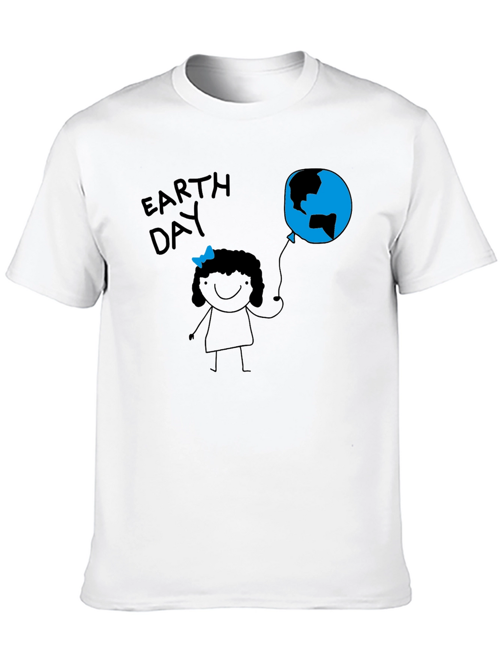 Earth Day Girl Black T-Shirt