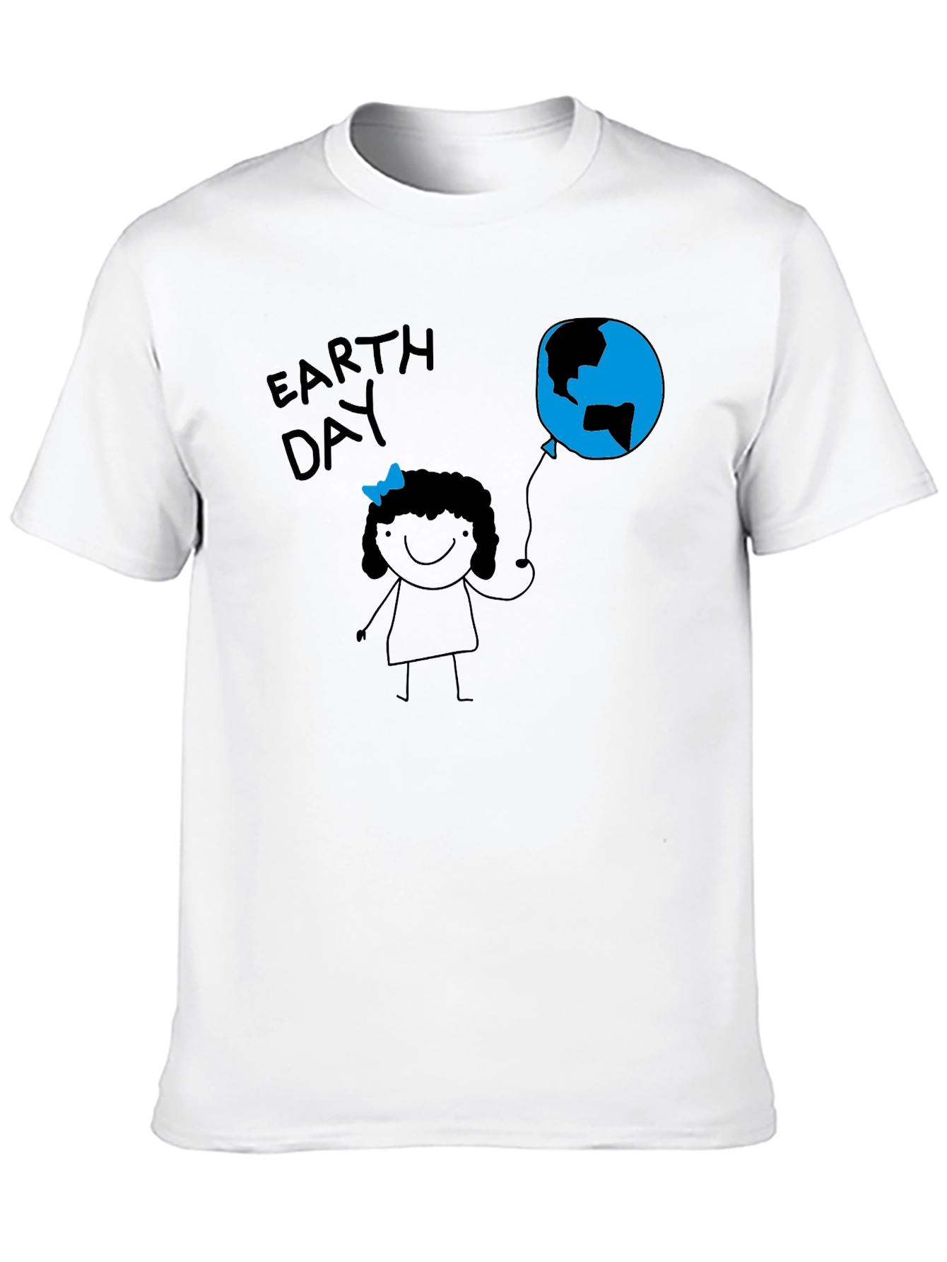 Earth Day Girl Black T-Shirt
