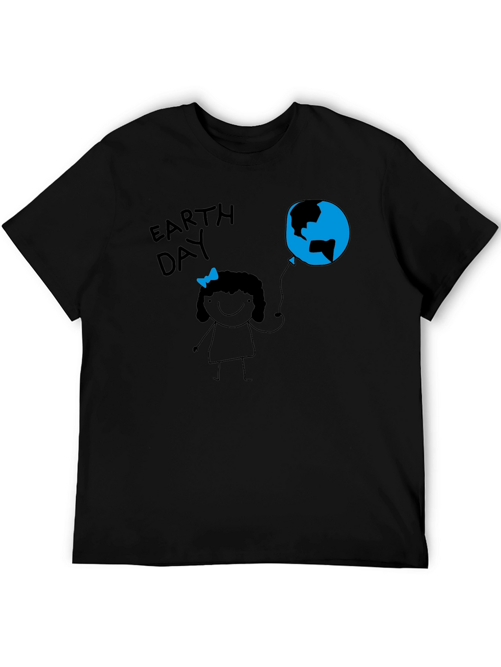 Earth Day Girl Black T-Shirt