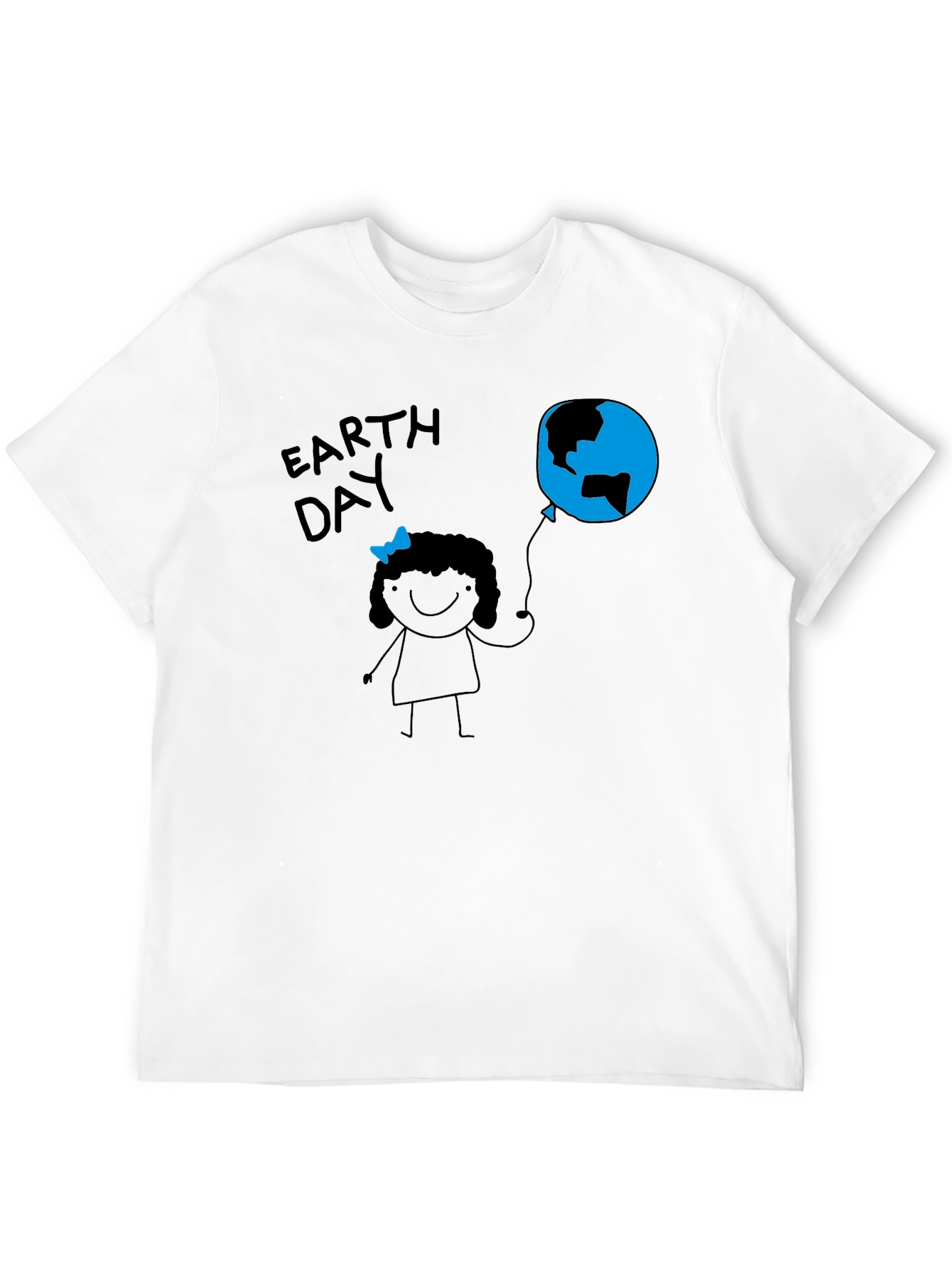 Earth Day Girl Black T-Shirt