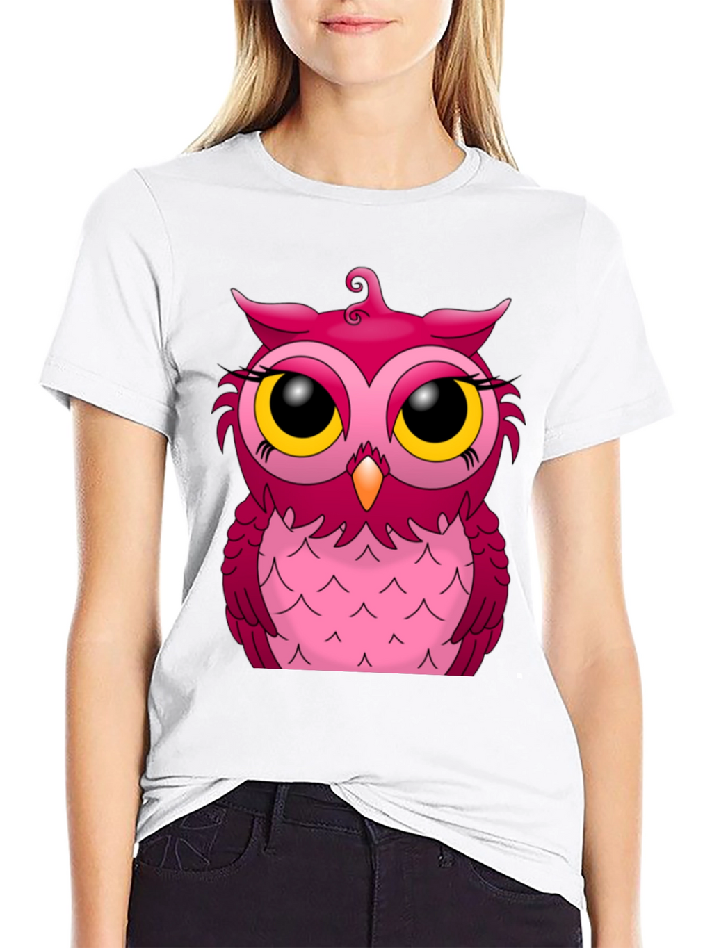 Owl Graphic Tee - Black Cotton Blend