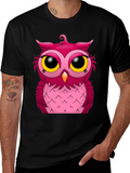 Owl Graphic Tee - Black Cotton Blend