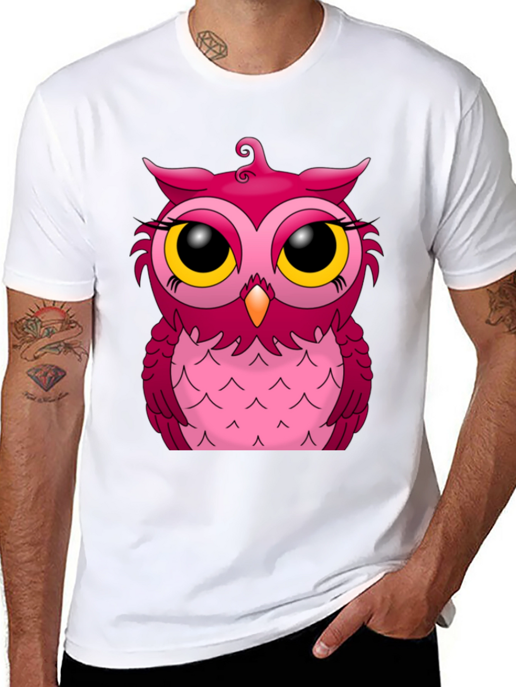 Owl Graphic Tee - Black Cotton Blend