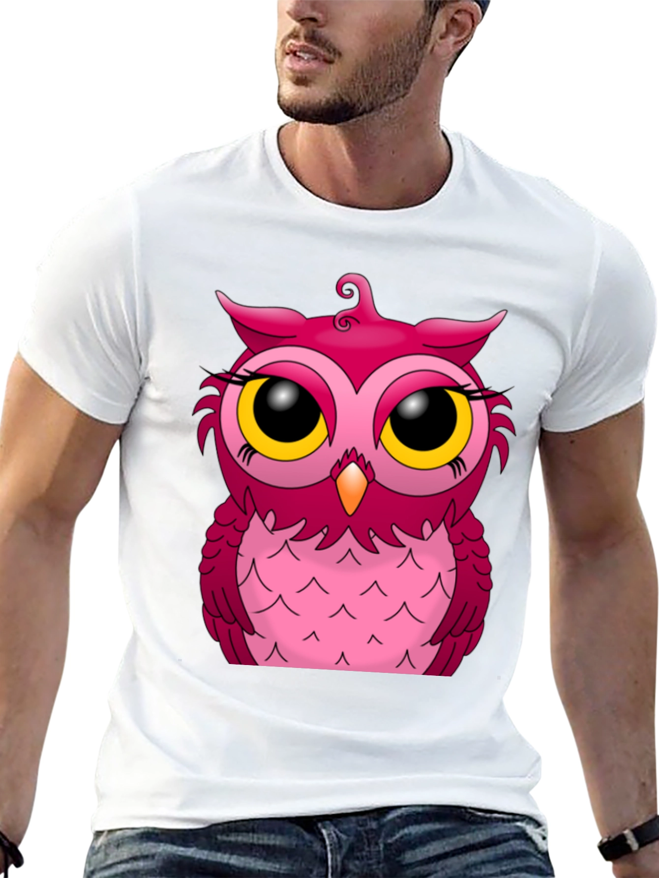 Owl Graphic Tee - Black Cotton Blend