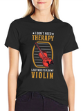 Violin Therapy Black T-Shirt