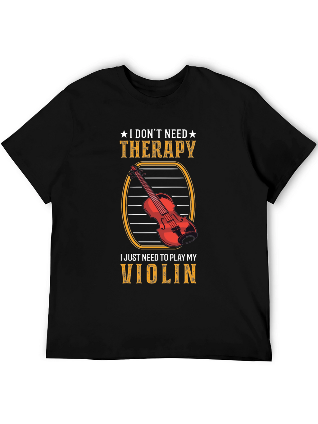 Violin Therapy Black T-Shirt