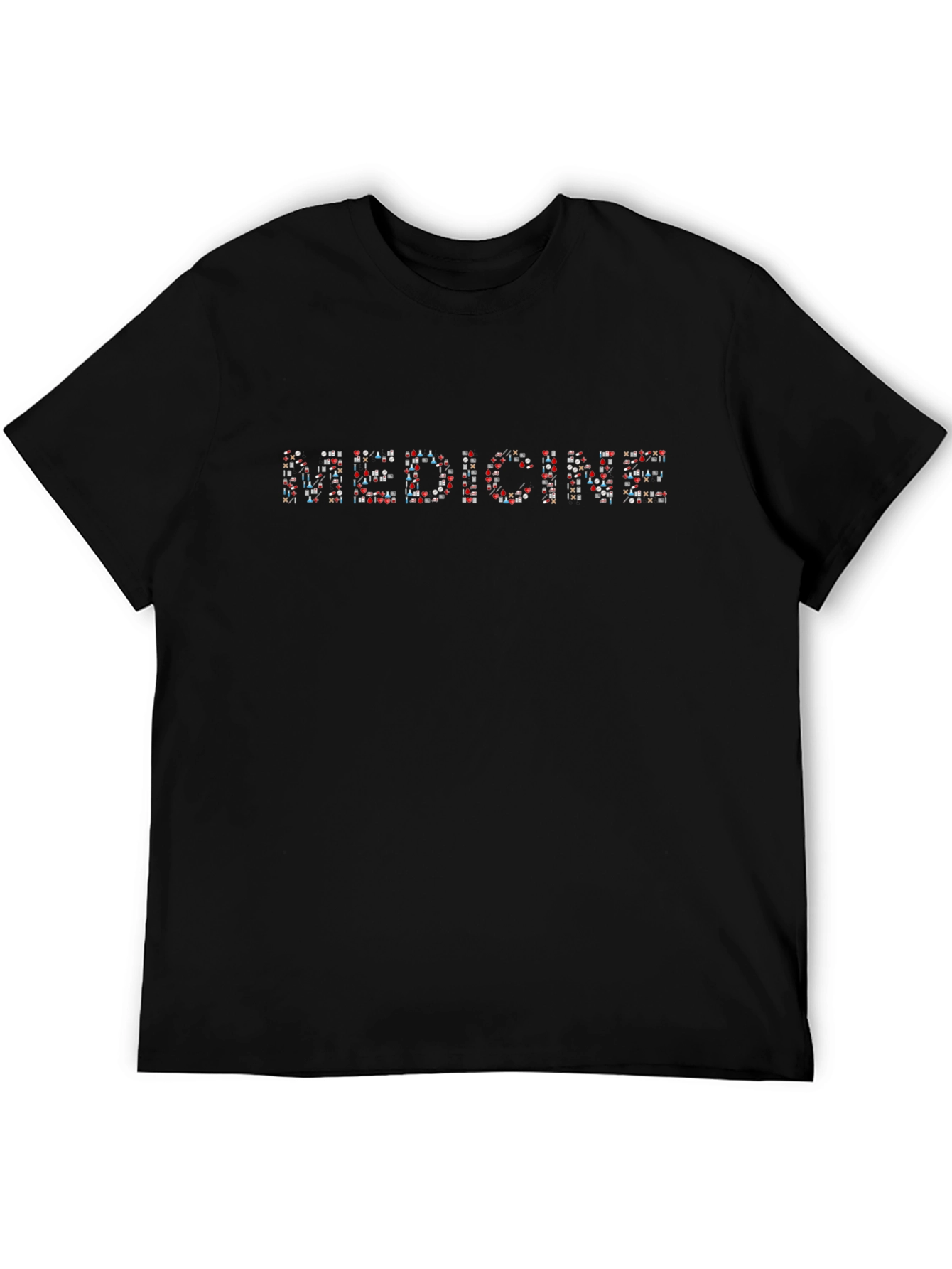 Medicine Pill Graphic Tee Black Crew Neck