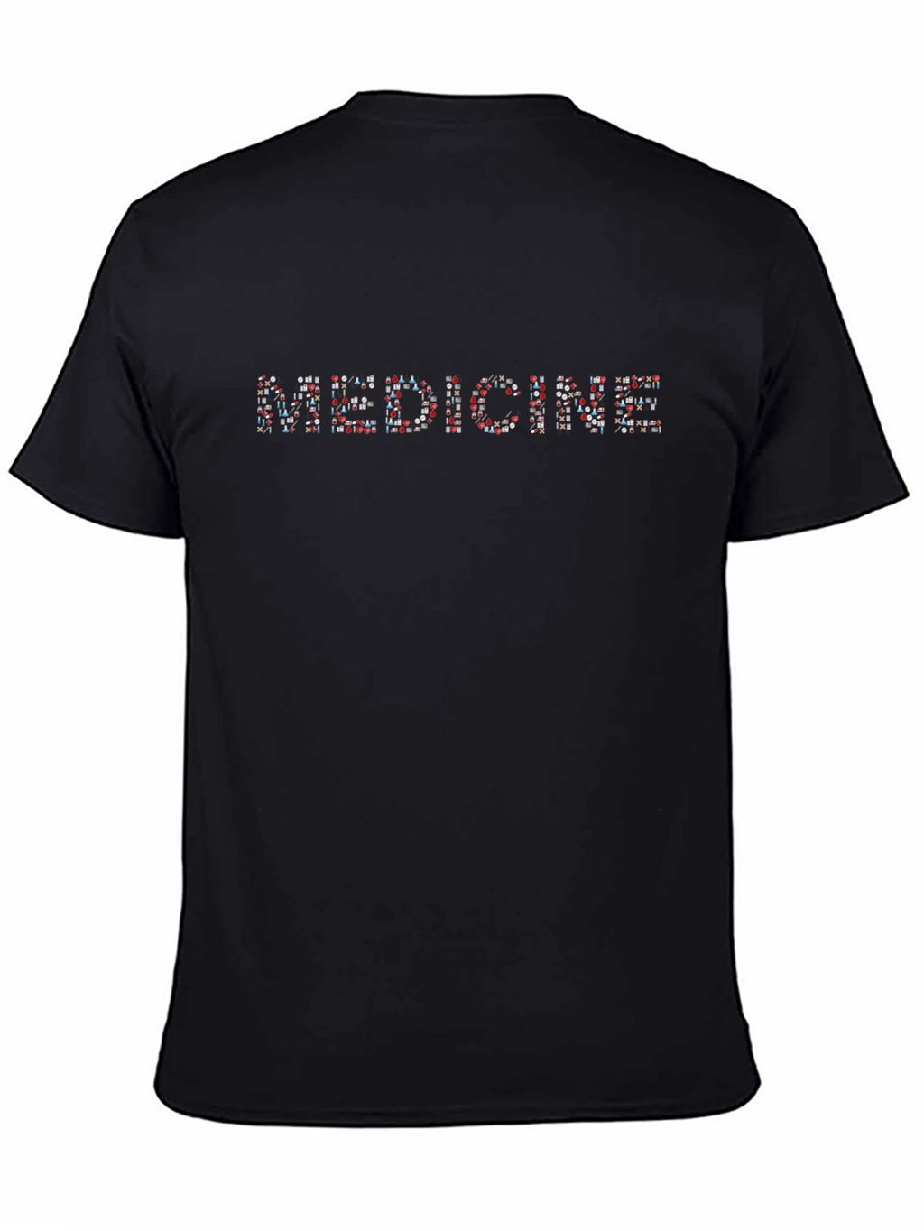 Medicine Pill Graphic Tee Black Crew Neck