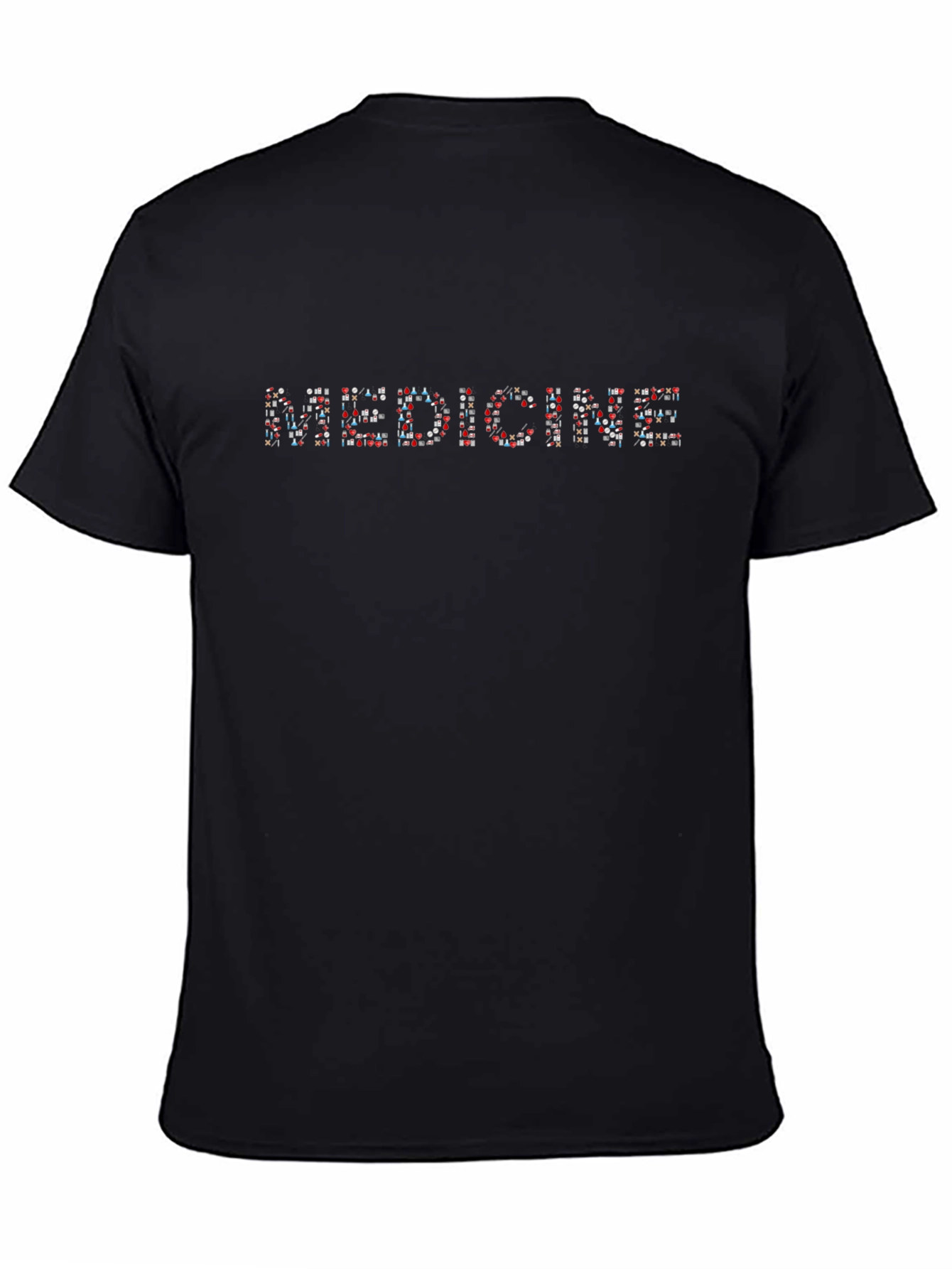Medicine Pill Graphic Tee Black Crew Neck