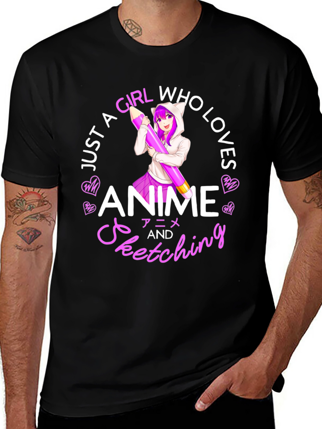 Anime Girl Sketching T-Shirt