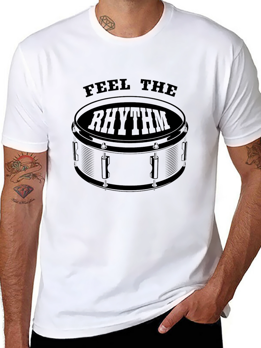 Feel The Rhythm Drum T-Shirt - Black