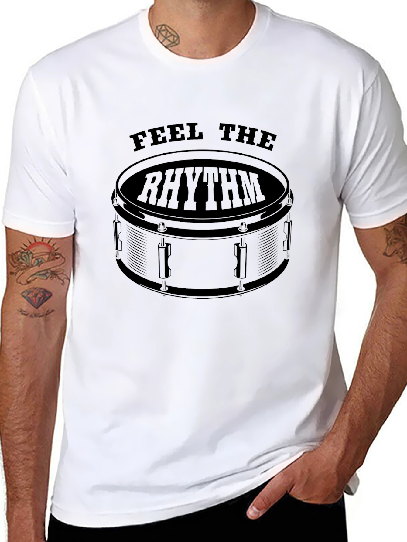 Feel The Rhythm Drum T-Shirt - Black