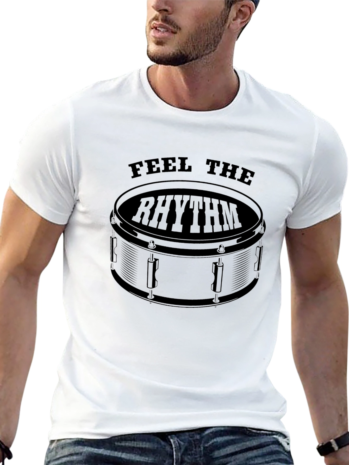 Feel The Rhythm Drum T-Shirt - Black