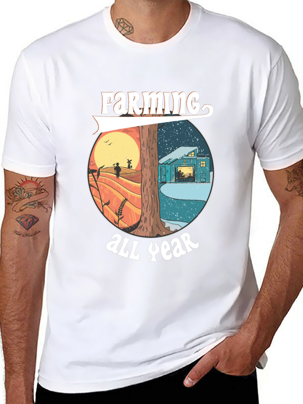 Farming All Year Tee - Nature Inspired Design